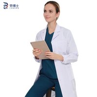 劳博士 LABORS 医用白大褂 男女医师工作服 实验室医生护士服 精装 女M 纽扣袖 可定制
