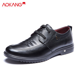 奥康（Aokang）男商务休闲皮鞋舒适透气17321109941黑色41码