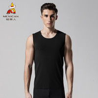 稻草人保暖背心男士秋冬无痕加绒无袖马甲上衣情侣紧身打底保暖内衣女 EH7000M9 黑色-男 XL