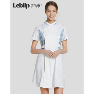 乐倍康（Lebilp）护士服修身印花护士裙医生服药店美容院工作服 短袖 XL
