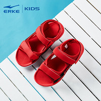 鸿星尔克（ERKE）儿童凉鞋男童鞋大童沙滩鞋 63119106079 大学红/正黑 31码
