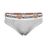 MOSCHINO UNDERWEAR 莫斯奇诺 男士灰色小熊logo图案三角内裤 1 A4712 8119 0489 XL码