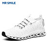 微笑先生（MR SMILE）潮流透气飞织刀锋网面百搭学生韩版运动休闲鞋白色41