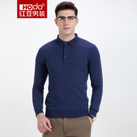 红豆 Hodo 男装 羊毛衫男时尚简约纯色修身男士翻领羊毛衫 B1 170/88A