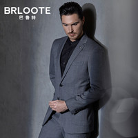 Brloote/巴鲁特西服男秋季时尚休闲羊毛花纱西装套西上装外套 灰色170/92A