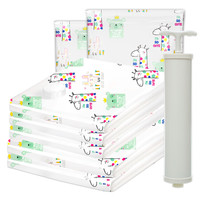 禧天龙Citylong 真空压缩袋棉被衣物收纳袋6件套（2大+3中+1手动泵）萌宠印花S- 8747