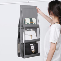 FOOJO 富居 收纳挂袋 挎包手包防尘袋 女包整理收纳袋 双面3层(深空灰)