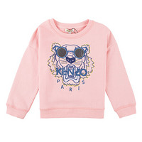 KENZO KIDS 高田贤三 奢侈品童装 女童粉色棉质虎头图案卫衣 KN15108 33 12A/12岁/152cm