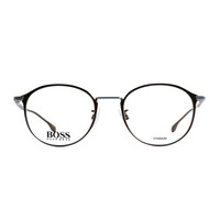 HUGO BOSS 雨果博斯 中性款棕色镜框银色镜腿钛金属全框光学眼镜架眼镜框 BOSS 1068/F 12R 49MM