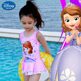 迪士尼（DISNEY）儿童泳衣 迪士尼苏菲亚小公主系列 女童连体裙式泳装S19S2Q0072A 粉色 120