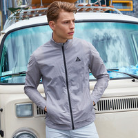 七匹狼防晒衣男装 2019春夏轻薄皮肤风衣梭织立领防紫外线茄克 005(浅灰) 190/4XL