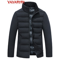 鸭鸭（YAYA） 棉服男2019新款商务休闲外套短款立领贴身上衣GSMF2713 黑色 XL