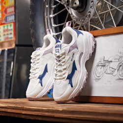 qiaodan乔丹女鞋厚底休闲鞋熊猫老爹鞋运动鞋xm4690325象牙色微粒紫