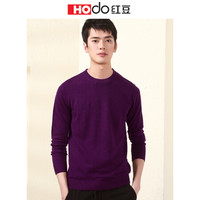 红豆（Hodo）男装 羊毛衫男 商务休闲男士修身套头圆领羊毛针织衫 M3紫色 105