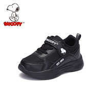 史努比（SNOOPY）童鞋男童运动鞋 学生网面透气休闲小白鞋 S913A2722黑色30
