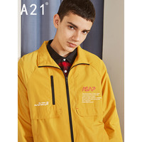 以纯线上品牌A21秋季2019新款男装 时尚潮男风衣印花立领百搭外套男士衣服 R493114041 桔黄 185/96A/XXL