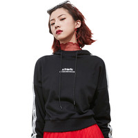 骆驼(CAMEL) 运动潮流女款带帽时尚保暖透气嘻哈休闲卫衣 C9W123602 黑色 M