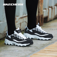 SKECHERS 斯凯奇 舒适熊猫款D'LITES 绑带时尚休闲女鞋11959 黑色/白色/BKW 黑色/白色 35