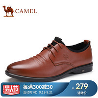 骆驼（CAMEL） 牛皮轻便办公休闲差旅皮鞋男 A912283130 黄棕 40