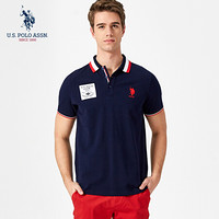 U.S. POLO ASSN. polo衫男19新款夏季纯棉翻领T恤流行1192101015 藏蓝色 XL