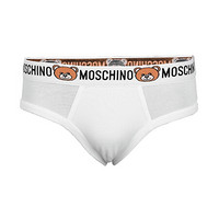 MOSCHINO UNDERWEAR 莫斯奇诺 男士白色小熊logo图案三角内裤 1 A4733 8119 0001 M码