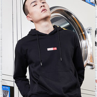 骆驼(CAMEL) 卫衣男女潮流运动连帽套头衫宽松休闲薄款学生外套 C9W242626 男款黑色 XXXL