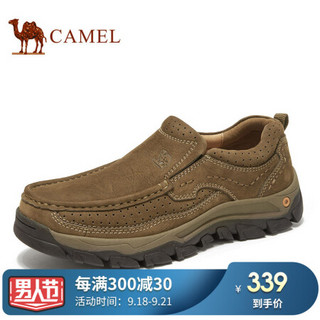 骆驼（CAMEL） 牛皮大休闲旅游套脚工装鞋男 A932307060 咖啡 40