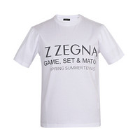 Z ZEGNA 杰尼亚 奢侈品 19春夏新款 男士白色棉质字母短袖T恤 VS372 ZZ630U 6U4 XXL码