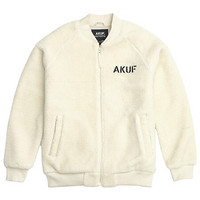 AK男装 （AKSERIES）棒球领绣花卫衣1805019 米白 S