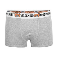 MOSCHINO UNDERWEAR 莫斯奇诺 男士灰色小熊logo图案平角内裤 1 A4711 8119 0489 S码