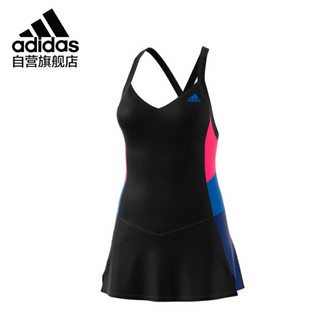 adidas阿迪达斯  连体泳衣女 连衣裙泳衣大码保守 显瘦遮肚可爱泳裙  CZ0675 品红 M