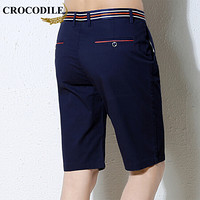 鳄鱼恤（CROCODILE）短裤 男士2019夏季新款时尚商务休闲修身短裤 D309-1788 蓝色 32码