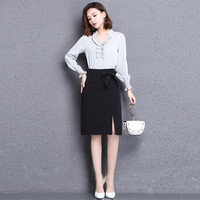 liqiao 丽乔 半身裙秋季新款女装新品时尚半身裙修身性感一步裙高腰显瘦开叉大码直筒裙 KKQQ1803 黑色 30/2XL