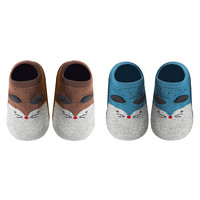 馨颂婴儿地板袜两双装宝宝防滑家居袜子套装 L(1-2岁)