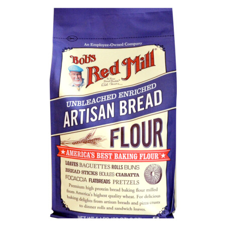 美国进口鲍勃红磨坊未漂白强化工匠面包粉高筋面粉227kg
