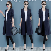 堡晟 2019秋季新款女装新品风衣女中长款韩版气质薄款外套港风chic学生潮 zx1BF01-272 藏青 S