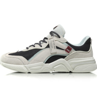 lining李宁烛龙系列男子休闲运动鞋agln2376珍珠白冷檀黑40