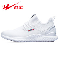 双星 Double Star男鞋秋季新款软底舒适跑步鞋男士运动休闲鞋子时尚百搭小白鞋 982018 白色 44