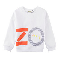 KENZO KIDS 高田贤三 奢侈品童装 19春夏新品 女童白色棉质卫衣 KN15058 01 4A/4岁/104cm