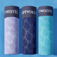 七匹狼男士内裤抗菌中腰柔软锦纶无痕提花平角裤 抗菌(3条装)XL(175/90)