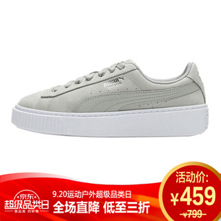 彪马PUMA 女子 休闲鞋 PLATFORM SHIMMER  运动鞋 369593 02浅灰38码