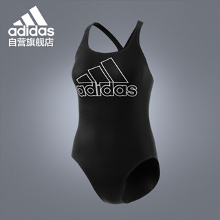 adidas  阿迪达斯  泳衣女新款专业运动连体性感游泳衣显瘦聚拢泳衣女  DV2298 黑色 XL