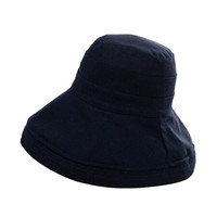 Siggi VP00953 新品夏天女遮阳帽正反两戴时尚韩版渔夫帽子女盆帽太阳帽 藏青色 57CM