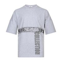 VERSACE COLLECTION 范思哲 奢侈品 19春夏新款 男士灰色LOGO印花棉质短袖T恤 V800853B VJ00576 V7653 XL码