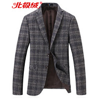 北极绒(Bejirong)西服男 2019新款男士韩版春秋商务时尚休闲青年格子小西服 QT6002- 9831卡其色 M
