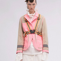 班晓雪 BAN XIAOXUE 设计师品牌 收身双面西装外套 撞色 拼接 Jdesigner 粉色 M