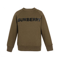 BURBERRY 巴宝莉/博柏利 奢侈品童装 19秋冬新款 男童橄榄色棉质徽标圆领长袖卫衣 80124841 4Y/4岁/110cm