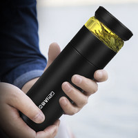 格亚GEYA茶水分离保温杯男 真空泡茶师大容量水杯车载便携泡茶杯子网红生日礼物团购定制刻字TJMA-520黑色