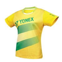 尤尼克斯YONEX羽毛球网球运动服短袖T恤女yy修身情侣款210246-450黄色L