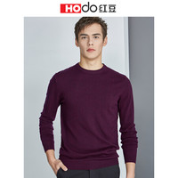 红豆 Hodo 男装 羊毛衫男简约商务系列时尚圆领套头羊毛衫 P1紫色 165/84A